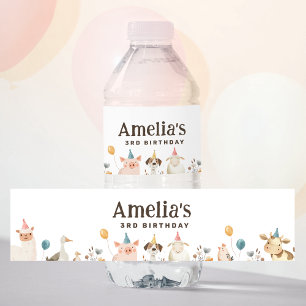 Farm Girl Birthday Water Bottle Label