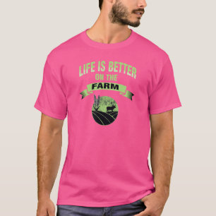 Farm Girl Farm Boy Who Loves Tractors Pigs Herd 2 T-Shirt