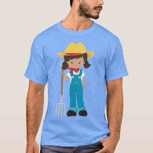 Farm Girl, Latina Girl, Cute Girl, Farmer Girl, Ra T-Shirt