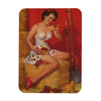 Farm Girl Vintage Pin Up Girl Magnet