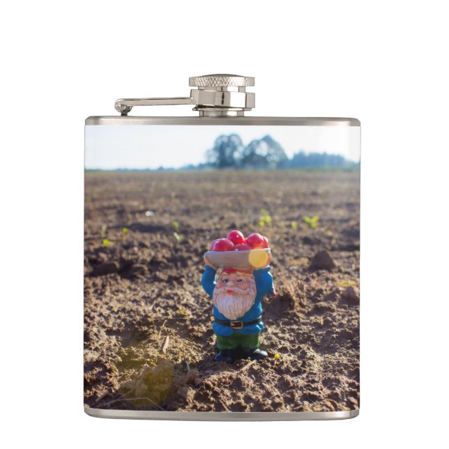Farm Gnome Hip Flask (Front)