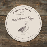 Farm Goose Eggs Label Brown Sticker