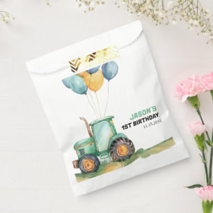 Farm Green Tractor Birthday Favour Bags