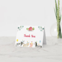 Farm Greenery Barnyard Birthday Thank You