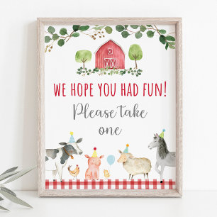 Farm Greenery Birthday Party Favour Sign