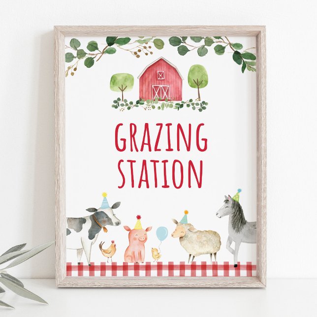 Farm Greenery Grazing Station Birthday Food Sign (Creator Uploaded)