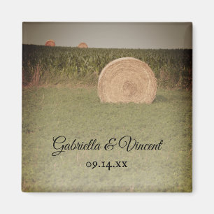 Farm Hay Bales Country Wedding Magnet