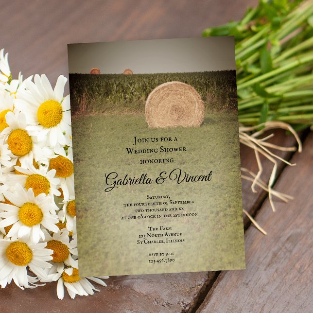 Farm Hay Bales Country Wedding Shower Invitation (Creator Uploaded)