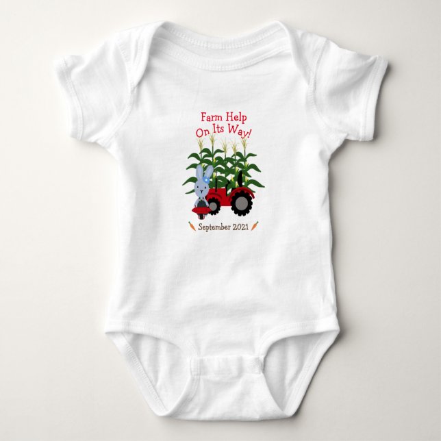Farm Help On It's Way Corn Field Bodysuit (Front)