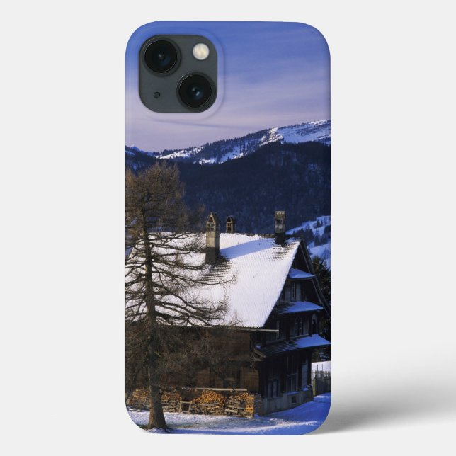 Farm house and Mount Rigi and Pilatus, Case-Mate iPhone Case (Back)