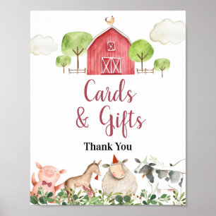 Farm House Animals Barnyard Cards & Gifts Poster