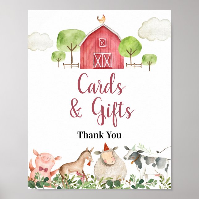 Farm House Animals Barnyard Cards & Gifts Poster (Front)