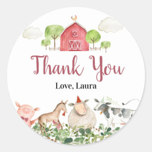 Farm House Animals Barnyard Classic Round Sticker
