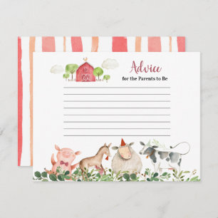 Farm House Animals Barnyard Greenery Advice Enclosure Card