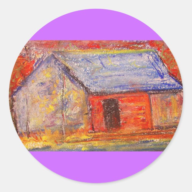 farm house classic round sticker (Front)