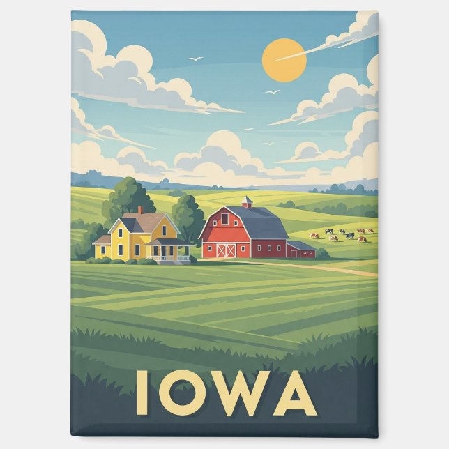Farm in Iowa Travel Magnet (Front)