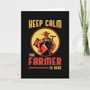 Farm Keep Calm Farmer Farming Tractor Funny Gift Card