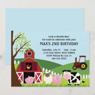 Farm Kids Birthday Invitation
