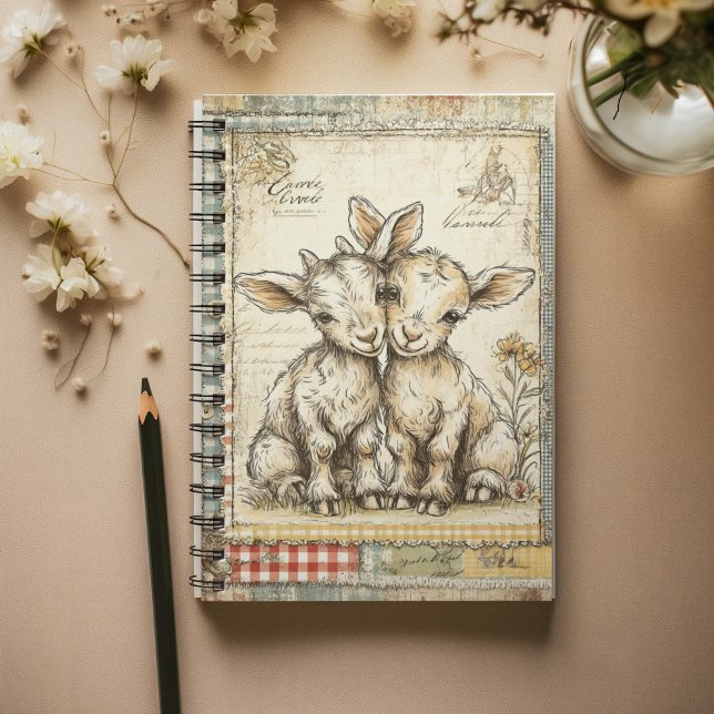 Farm Lambs Vintage Pattern  Notebook (Creator Uploaded)