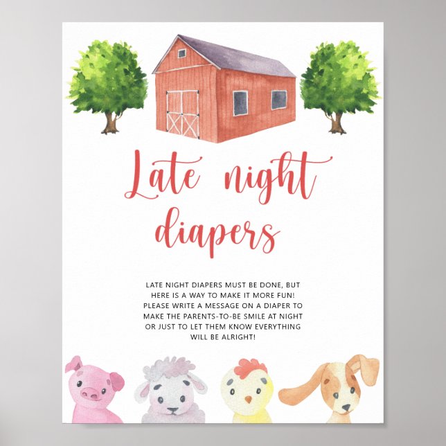 Farm \ Late night diapers game  Poster (Front)
