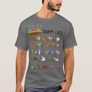 Farm Life Alphabet Country Life Farm Baby Farmer F T-Shirt