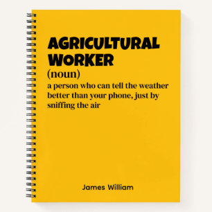 Farm Life – Funny Agricultural Worker Definition Notebook