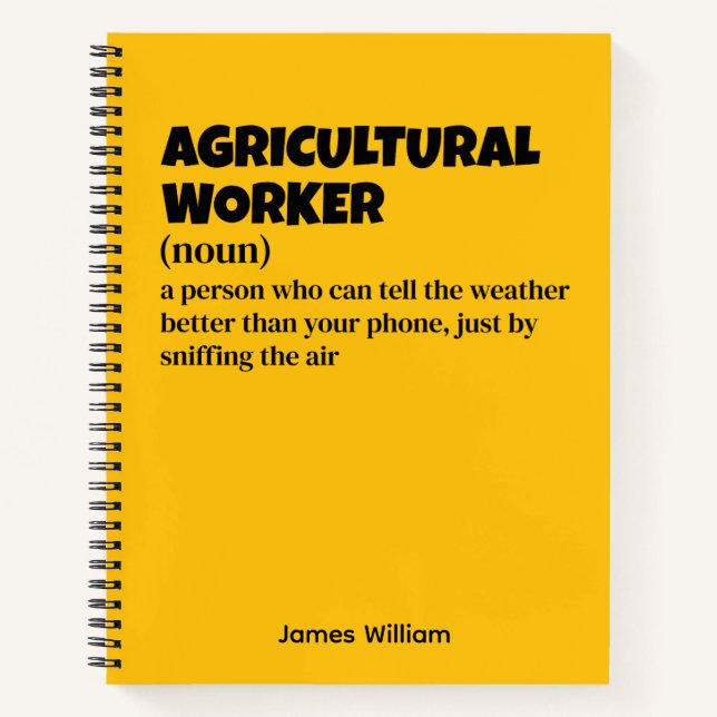 Farm Life – Funny Agricultural Worker Definition Notebook (Front)