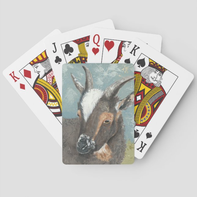 Farm Life-Grey Goat Playing Cards (Back)
