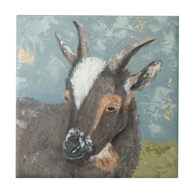 Farm Life-Grey Goat Tile (Front)