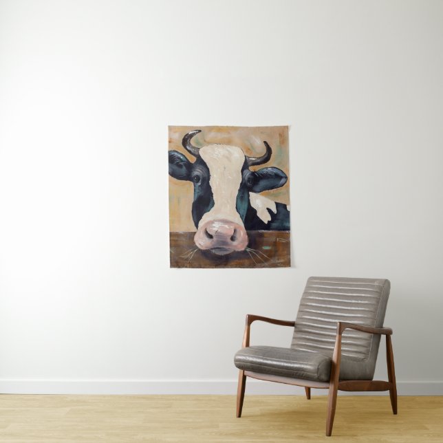 Farm Life - Gunther the Cow Tapestry (In Situ)