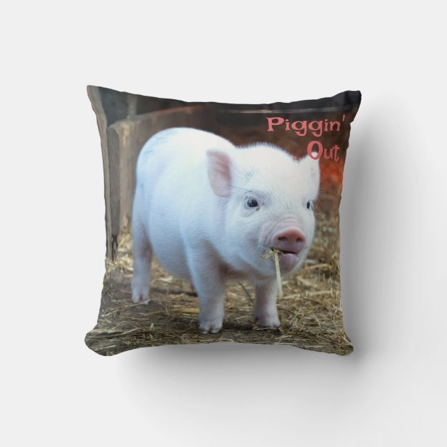 Farm Life Piggin' Out Piglet with Cow on reverse Cushion (Front)