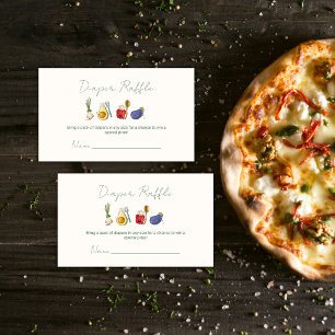 Farm Little Chef Veggie Diaper Raffle Baby Shower Enclosure Card