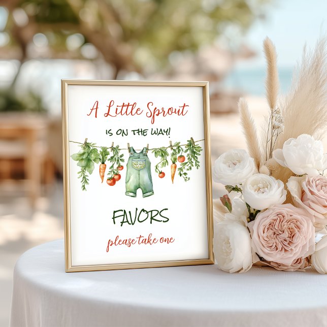 Farm Little Sprout Clothesline Baby Shower Favor Poster (Creator Uploaded)