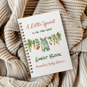 Farm Little Sprout Clothesline Baby Shower Guest Notebook