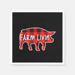 Farm Livin Pig Famer Pig Animals Animal Field Gift Napkin