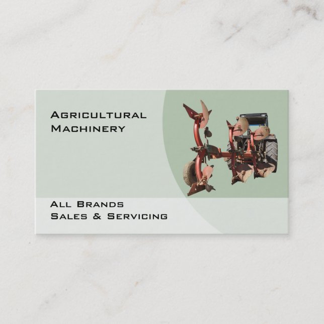 Farm machinery red plough business card (Front)
