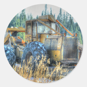 Farm Machinery, Tractor, Back-Hoe, Farm Vehicle Classic Round Sticker