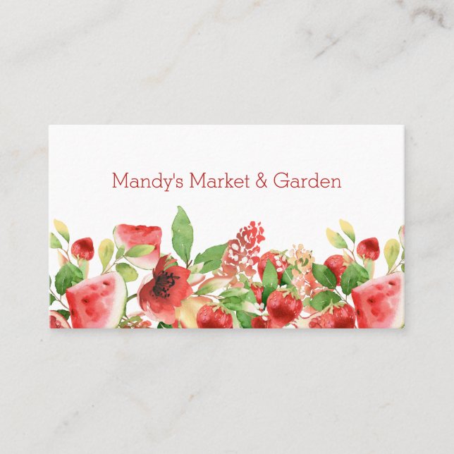 Farm Market Fruit Border Business Card (Front)