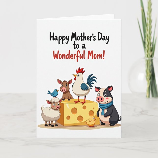 Farm Mothers Day Illustration Card (Front)