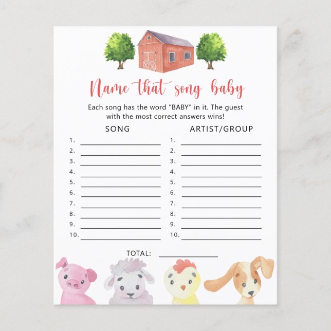 Farm - Name that Baby Song (Front)