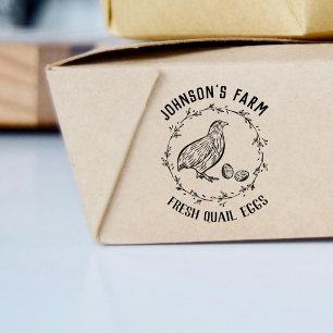 Farm Name Wreath Quail Eggs Carton Stamp