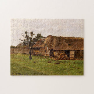 Farm Near Honfleur Monet Fine Art Jigsaw Puzzle