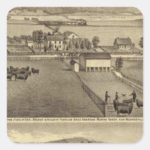 Farm of SA Cockayne near Moundsville Square Sticker