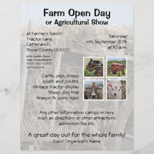 Farm open day or agricultural show flyer