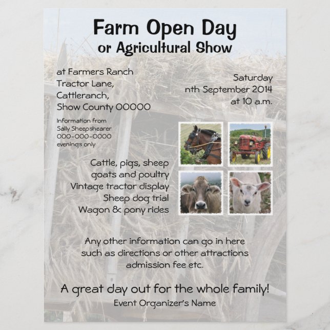 Farm open day or agricultural show flyer (Front)