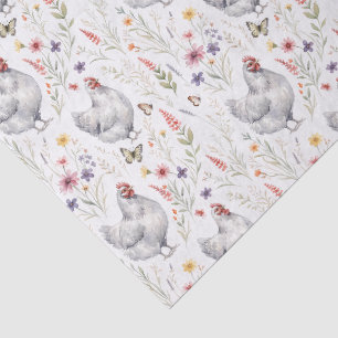 Farm Packaging Tissue Paper Grey Hen Wildflower
