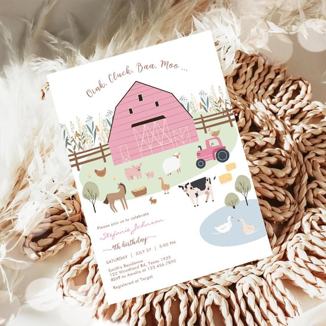 Farm Party Animals Kids Birthday Invitation (Creator Uploaded)