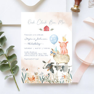 Farm Party Animals Kids Birthday Invitation