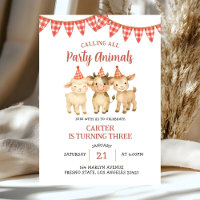 Farm Party Calling All Party Animals Birthday