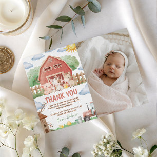 Farm Photo Birthday Thank You Card